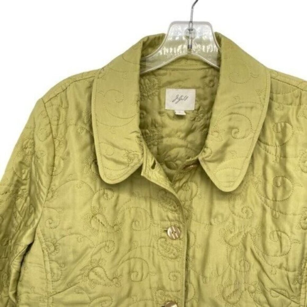 J. Jill Green Silk Embroidered Lightweight Jacket Coat - Picture 8 of 14